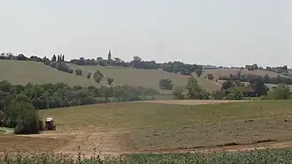 Landschap met Ansan op de heuvel