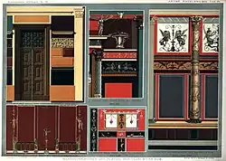 Reconstructies (1883) van wanddecoraties uit Pompeï, Rome en Herculaneum