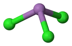 alt=Molecuulmodel van 
  
    
      
        
          
            SbCl
            
              3
            
            
              
            
          
        
      
    
    {\displaystyle {\ce {SbCl3}}}