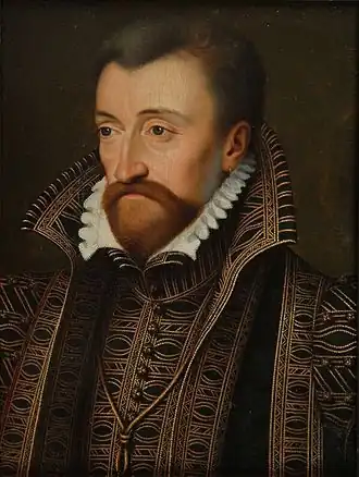 Anton van Bourbon met vroege plooikraag, 1557