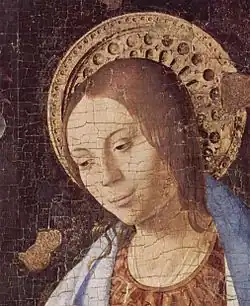 Ernstige craquelé en afbladdering in een schilderij uit 1474 door Antonello da Messina (1430–1479)