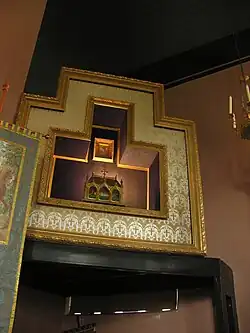 Het Antoniusaltaar met het reliekschrijn van AntoniusKluizenarij Onze Lieve Vrouwe van de Besloten Tuin te Warfhuizen