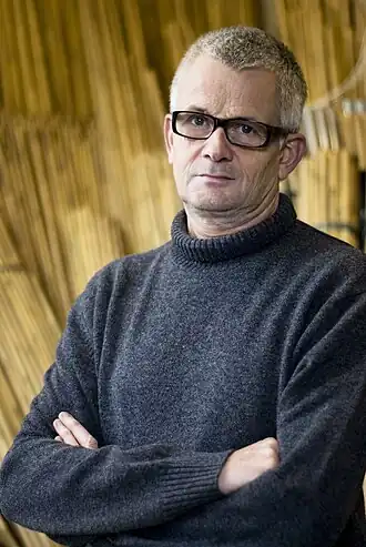 Antoon Versteegde in his bamboo workshop
