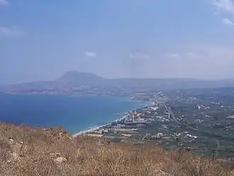 Uitzicht van Aptera over de baai van Souda.