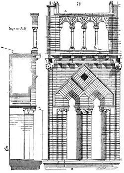 Keperboog van het Jacobijnenconvent in Toulouse, getekend door de 19e-eeuwse architect Eugène Viollet-le-Duc