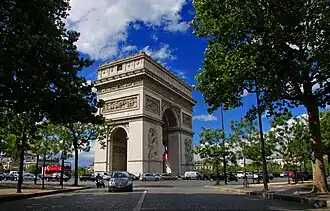De Place Charles de Gaulle met Arc de Triomphe