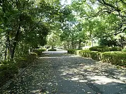 Wandelpaden in het park voor de verbouwingen