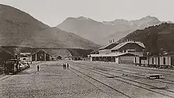 Het station in 1884
