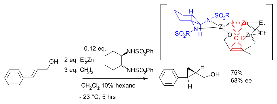 Asymmetrische Simmons-Smith-reactie met cinnamylalcohol