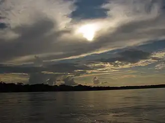 Zonsondergang boven de Guaviare