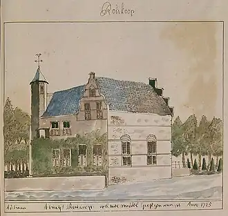 Roucoop/Middelgeest op een tekening uit de Atlas Schoemaker (1710-1735)