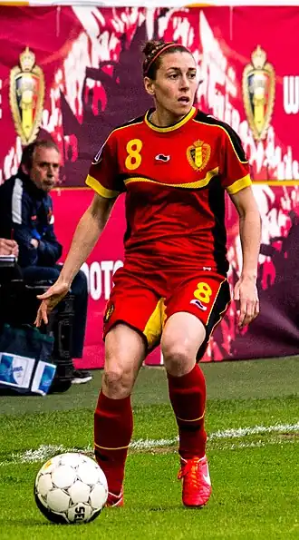 Audrey Demoustier in 2014 met de Red Flames