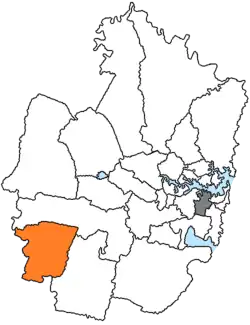 Locatie van Camden Council in Sydney