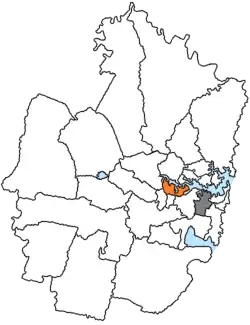 Locatie van City of Canada Bay in Sydney