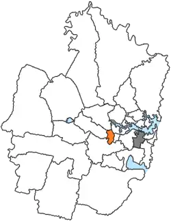 Ligging van Municipality of Strathfield in Sydney