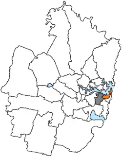 Ligging van Municipality of Woollahra in Sydney