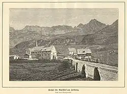 Sankt Christoph am Arlberg juist onder de Arlbergpas, 1889