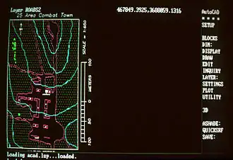 Een historische versie van AutoCAD 9 in 1989.
