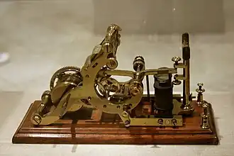 Automatische telegraafontvanger gepatenteerd door Samuel Morse in 1837