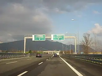 Eindpunt van de A21 bij het knooppunt met de A4 bij Brescia