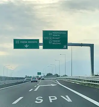 De A31 bij het knooppunt met de SPV