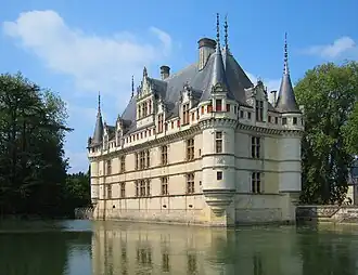 Het kasteel vanaf de Indre gezien