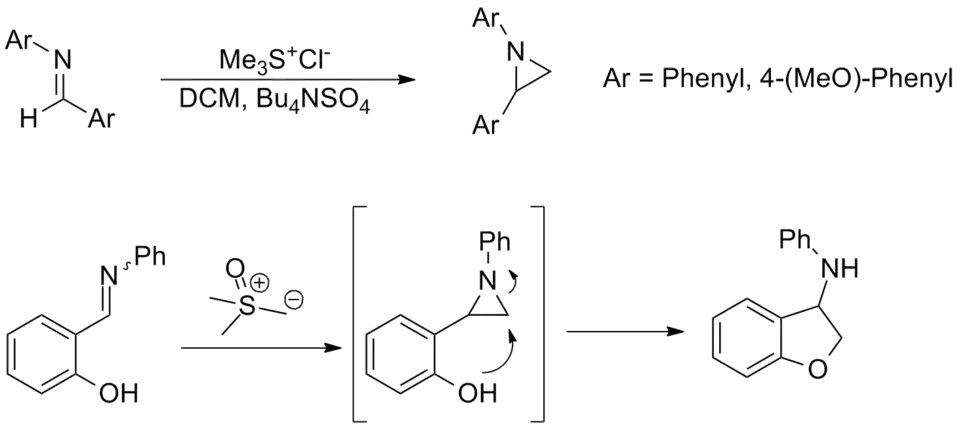 Voorbeeldreacties voor de synthese van aziridines