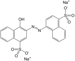 Structuurformule van azorubine