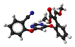 Molecuulmodel van azoxystrobin