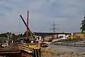 Bouwplaats van de nieuwe Böbertalbrücke bij Großenlupnitz (2008)