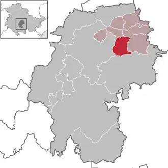 Kaart van Bösleben-Wüllersleben