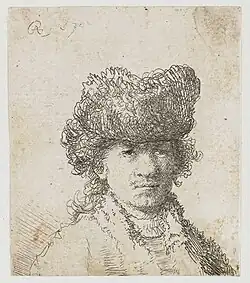 Zelfportret met bontmuts: buste, 1630, Rijksmuseum Amsterdam
