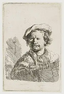 Zelfportret met baret en bewerkte mantel, 1640-1644, Rijksmuseum Amsterdam