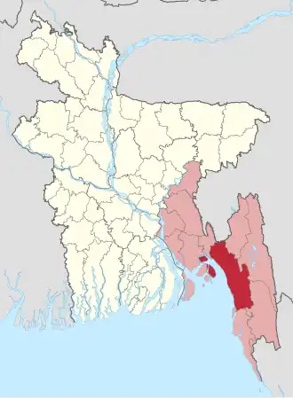 Kaart van Chittagong