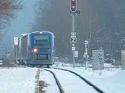 Trein bij station Munster
