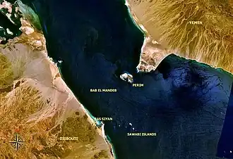 Satellietfoto van Bab el Mandeb