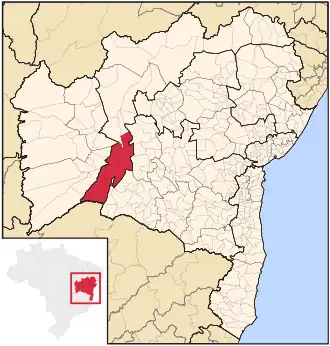 Ligging van de Braziliaanse microregio Bom Jesus da Lapa in Bahia