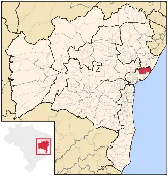 Ligging van de Braziliaanse microregio Catu in Bahia