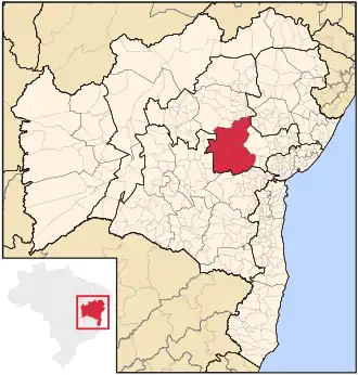 Ligging van de Braziliaanse microregio Itaberaba in Bahia