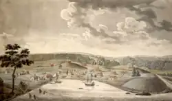 Blik op Baltimore(reconstructie uit 1817 van een ets uit 1752)