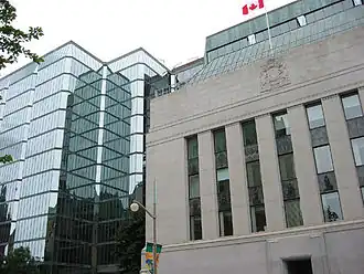 Het hoofdkantoor van de Bank of Canada in Ottawa