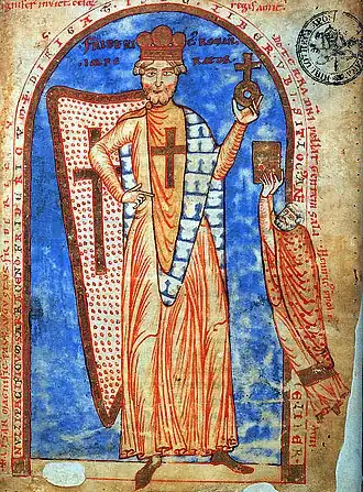 Frederik Barbarossa(ca.1188), Historia Hierosolymitana (Vat.lat.2001),Robertus Monachus, Vaticaanse Bibliotheek