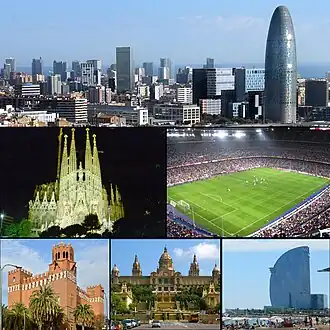 Een collage van Barcelona
