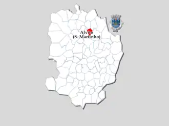 Kaart van São Martinho de Alvito