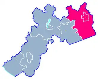 Ligging van de gemeente binnen de powiat