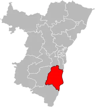 Locatie van het kanton