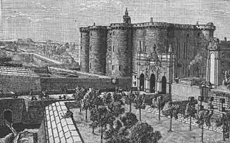 Tekening van de Bastille uit het boek "Geschichtsbilder" door Friedrich Polack, 1896