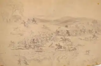 Cavaleriegevecht bij Aldie, door Edwin Forbes.