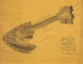 Schets van de site van Rich Mountain, 1861