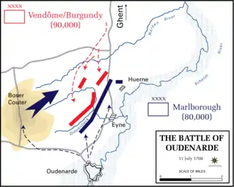 Ruwe plattegrond van de veldslag